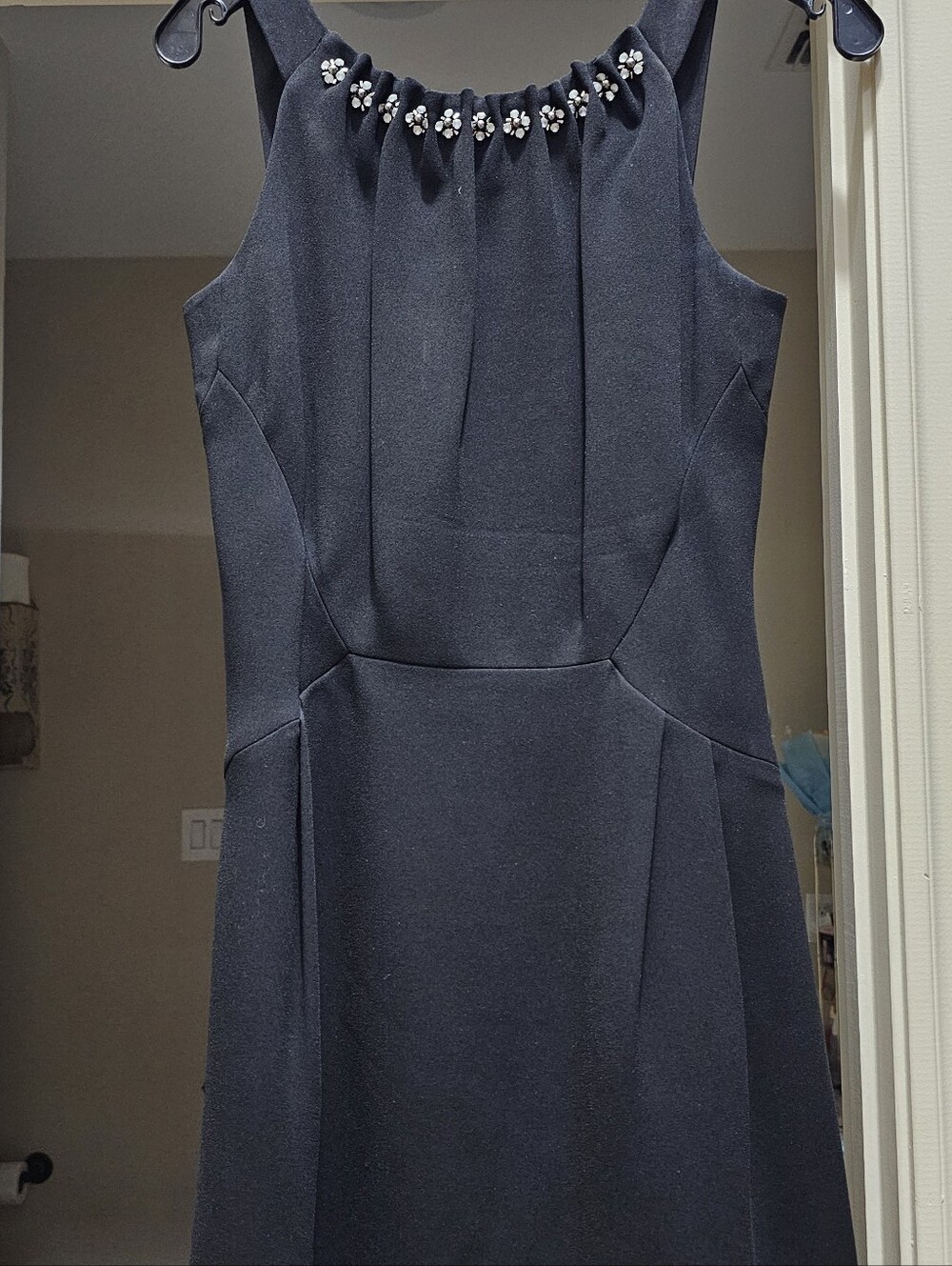 Classic Black Sleeveless Jewel-Neck Dress